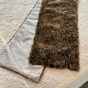 Faux Leopard Fur table or bed runner - Brown & Black